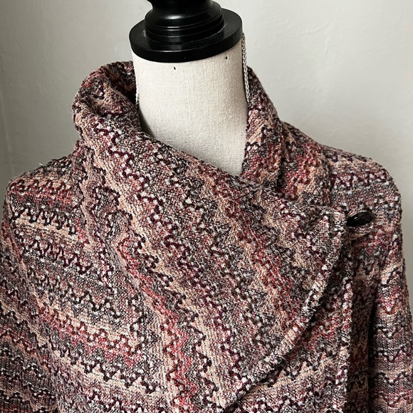Greylin Zig zag asymmetrical cowl neck jacket from Anthropologie size xsmall - Picture 2 of 15